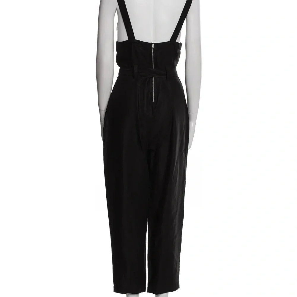 Reformation 100% Linen Birch Black Jumpsuit Romper Size XS